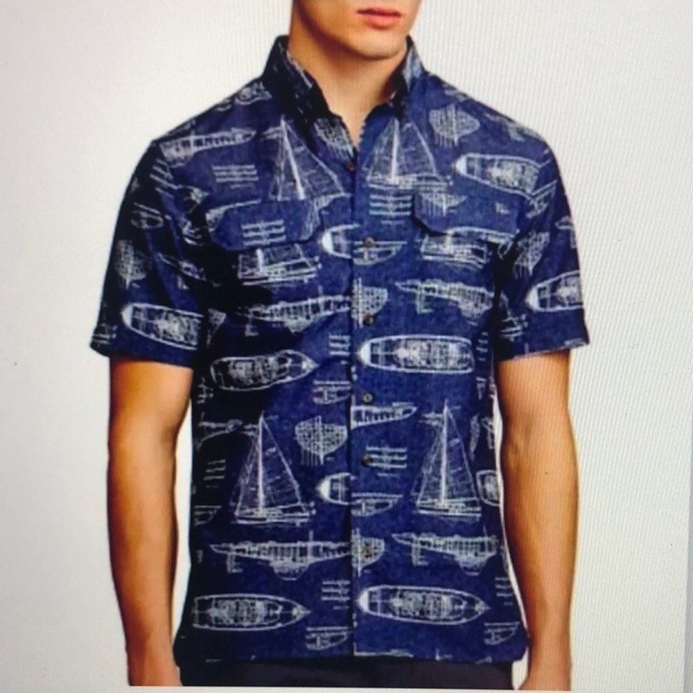Men’s Nautical Print Easy Dry Button-down Shirt by Chaps